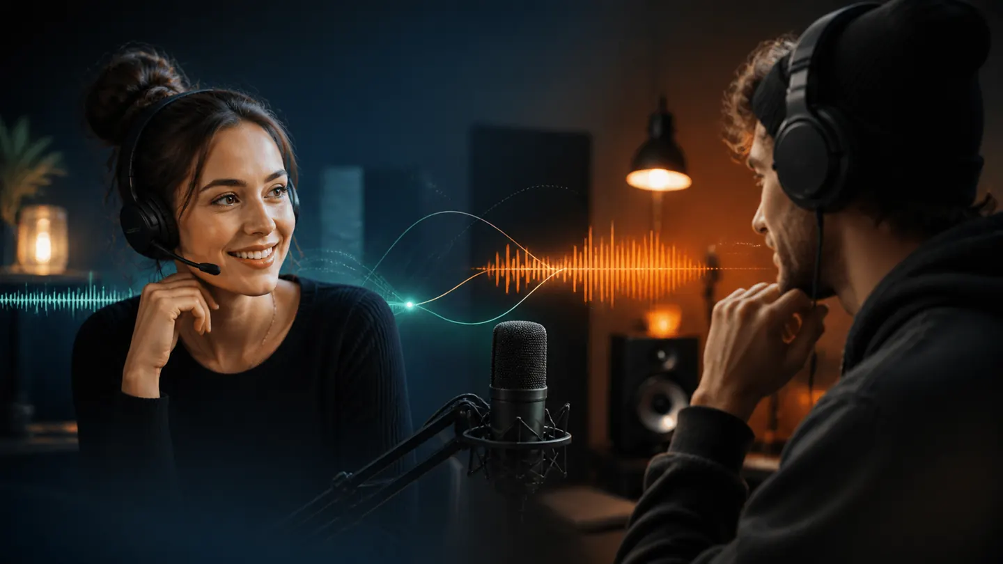 Audio specialist helping a creator solve a recording problem
