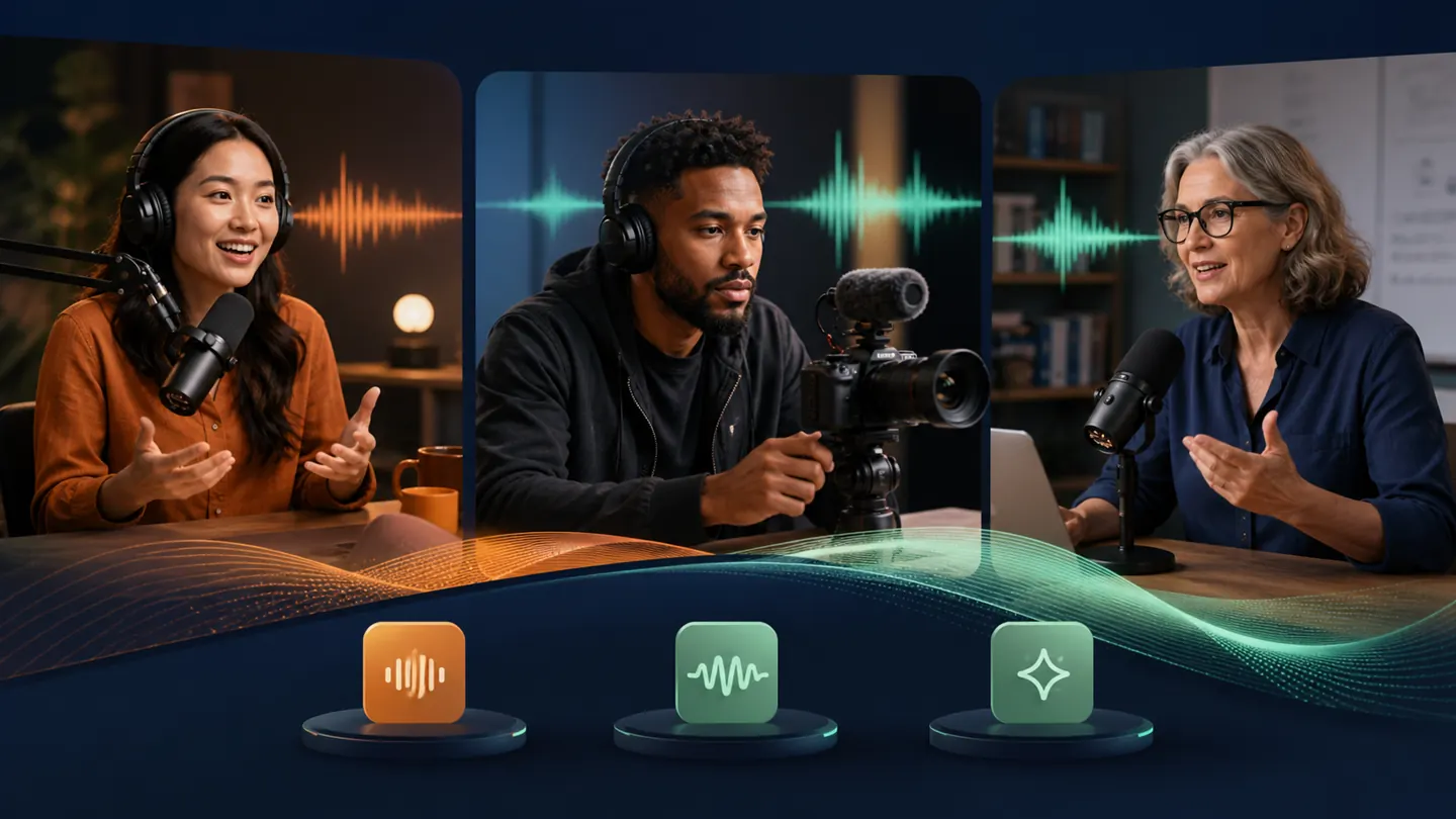 Podcaster, video creator, and educator using audio production tools